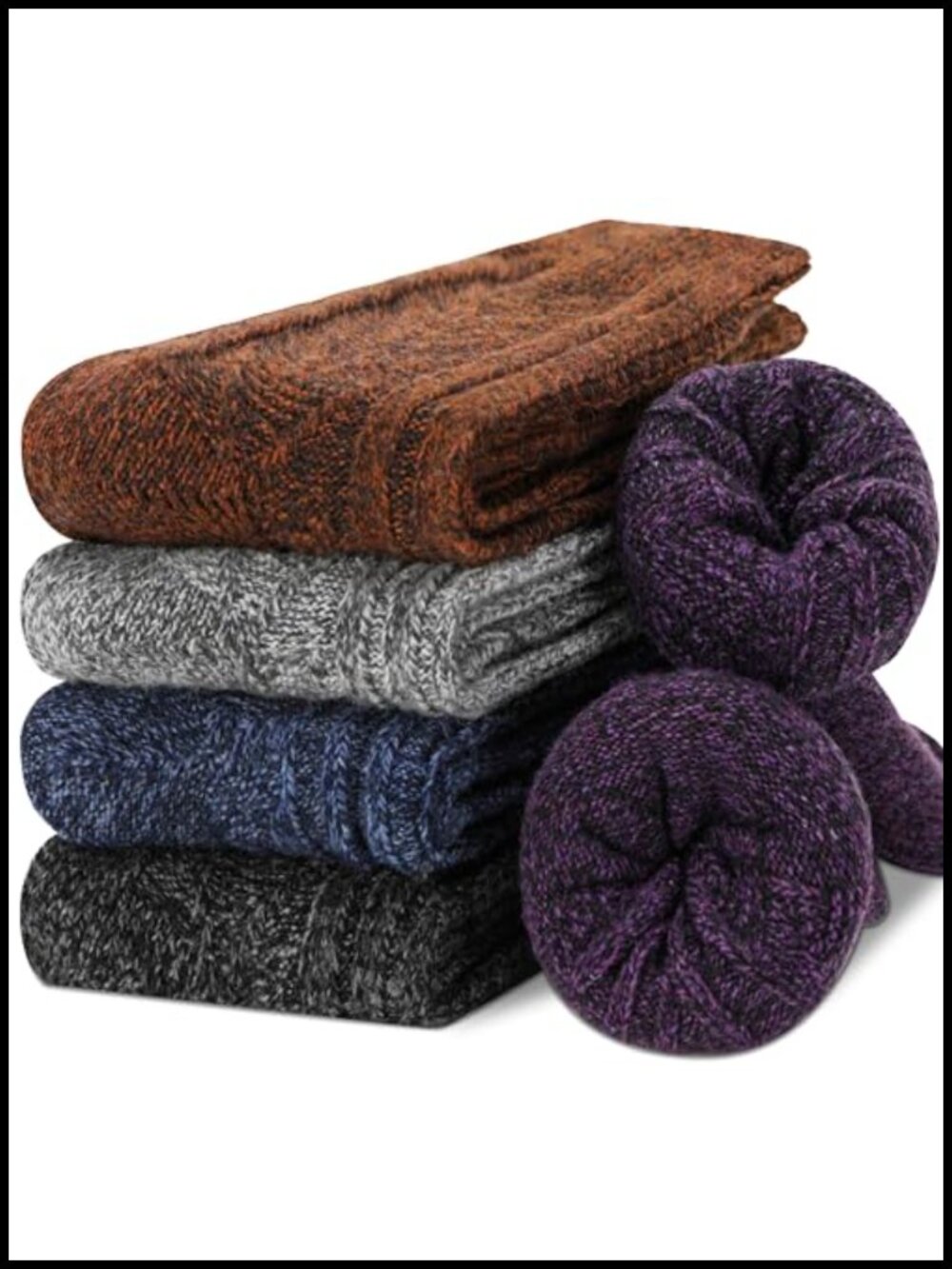 Merino Wool Thermal Winter Crew Socks Calf Hiking